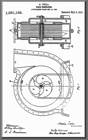 Tesla Turbine Pump Patent Drawing